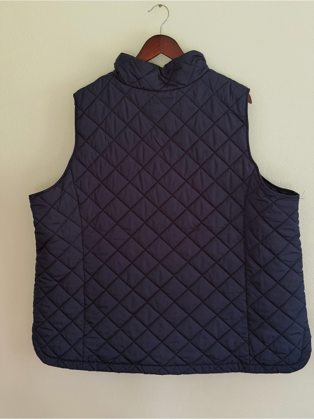 Lands' End Quilted Navy Sleeveless Vest